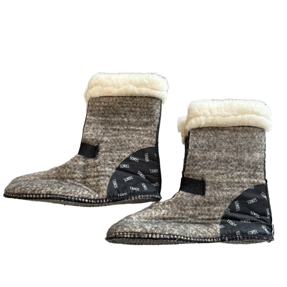 Sorel Sz 6 felt boot liners. Gray insulate hike outdoor Gorpcore faux shearling